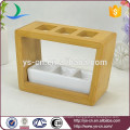 YSb40015-01-th Hot sale yongsheng white bathroom accessory set with wooden stand